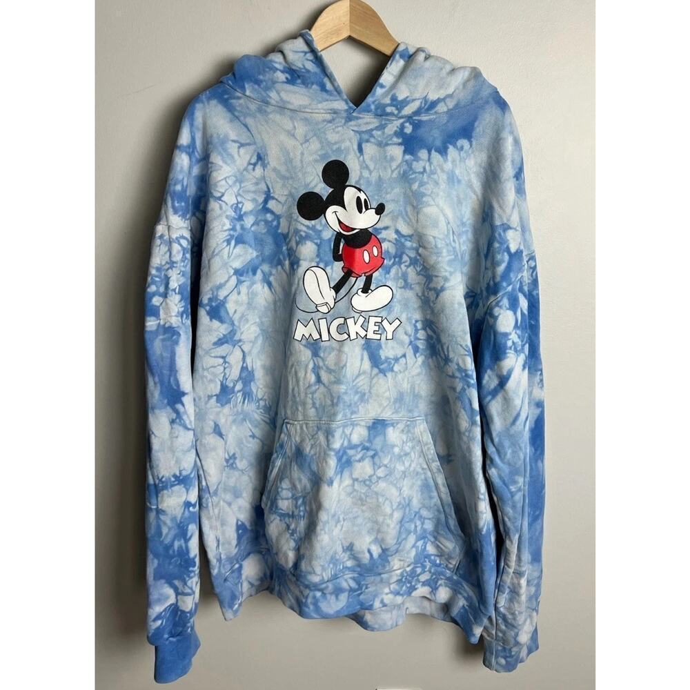 Disney x Love Your Melon Mickey Mouse Tie-Dye Hoodie Blue White XL Unisex Adult